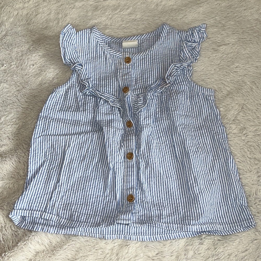 (3 for $10) H&M stripped button down dress 9-12 months baby girl